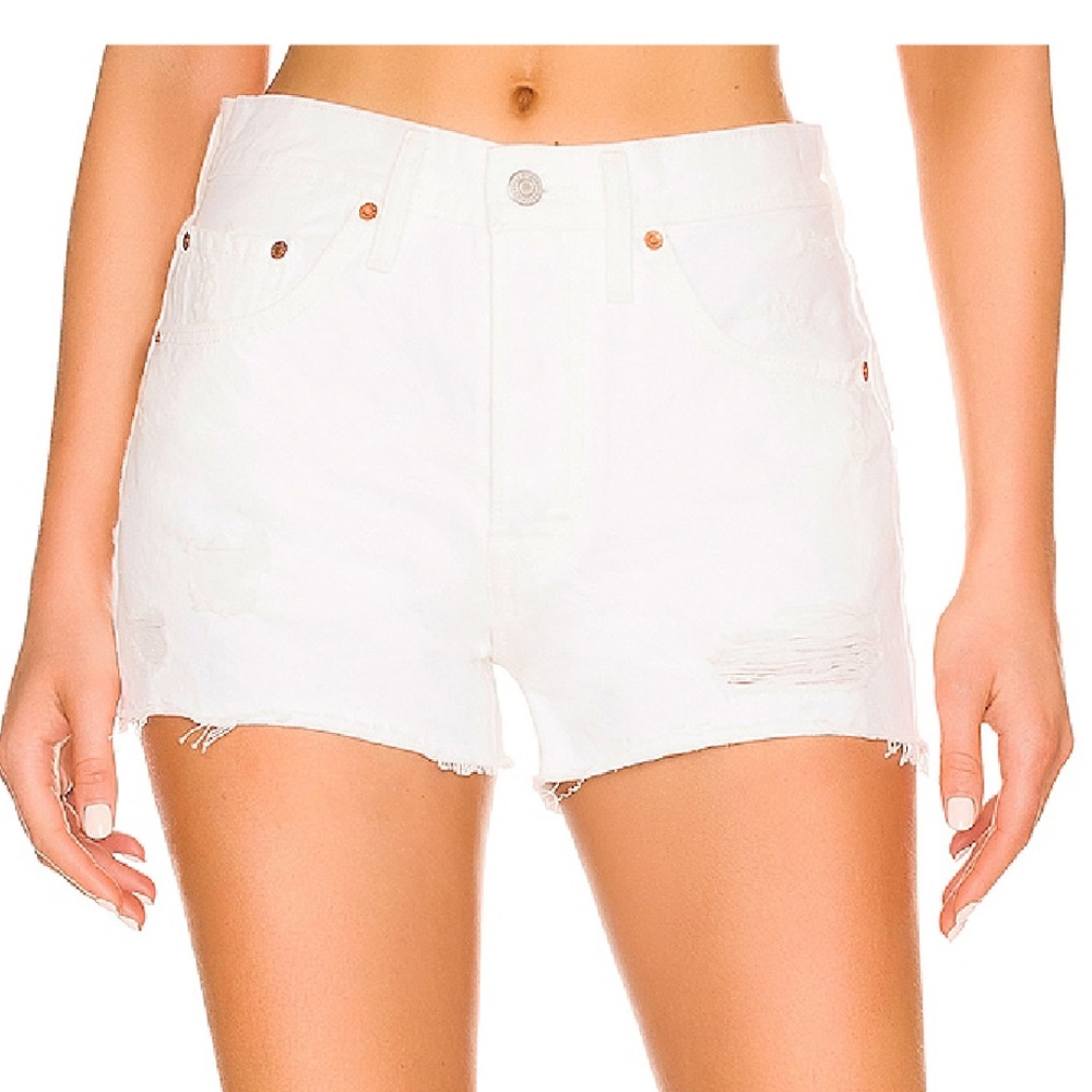 White Levi's 501 Size W27 from Free People